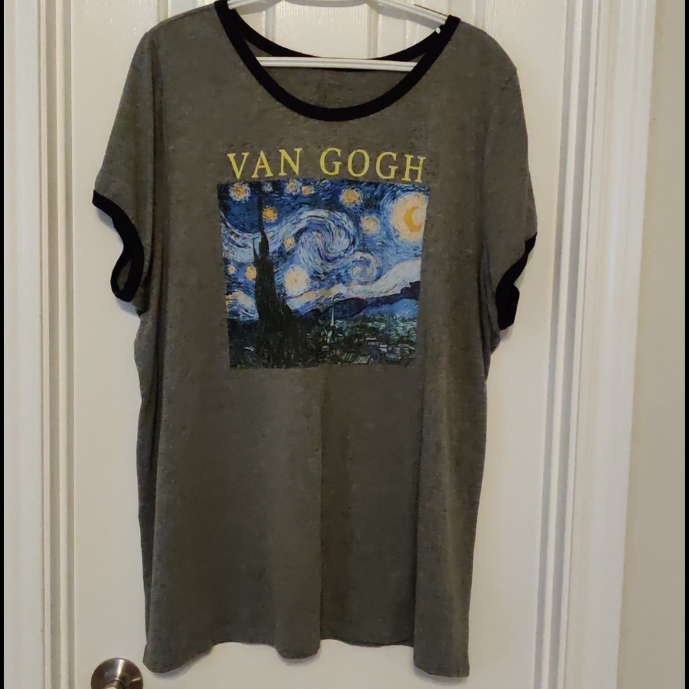 Torrid Van Gogh Ringer Tee sz 3